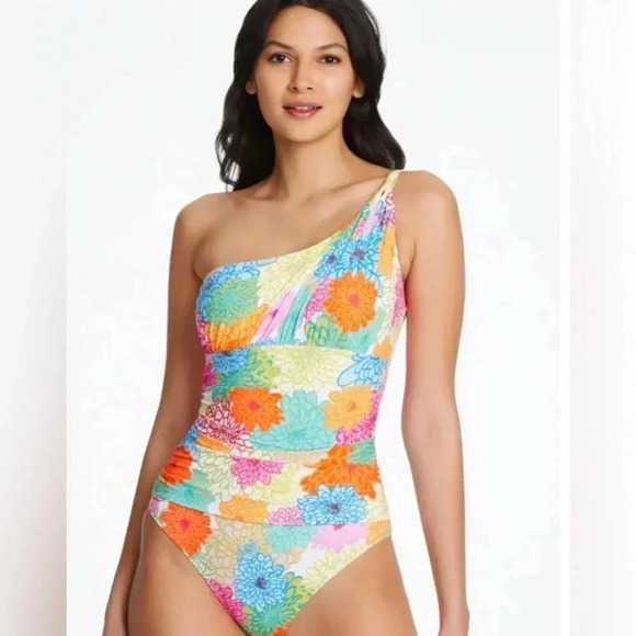 BLEU BY ROD BEATTIE FRESH ONE SHOULDER ONE PIECE - Picture 2 of 10